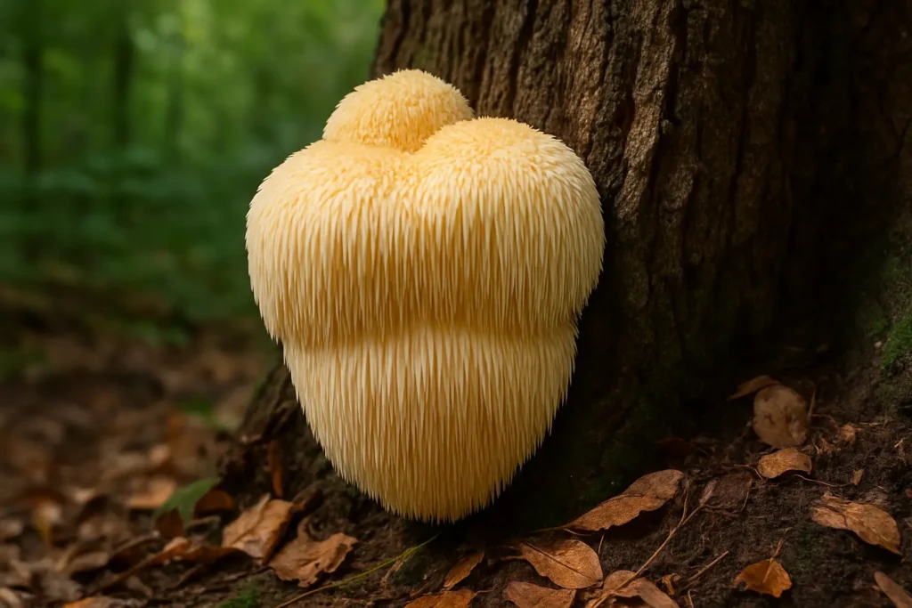 Lion's mane på träd